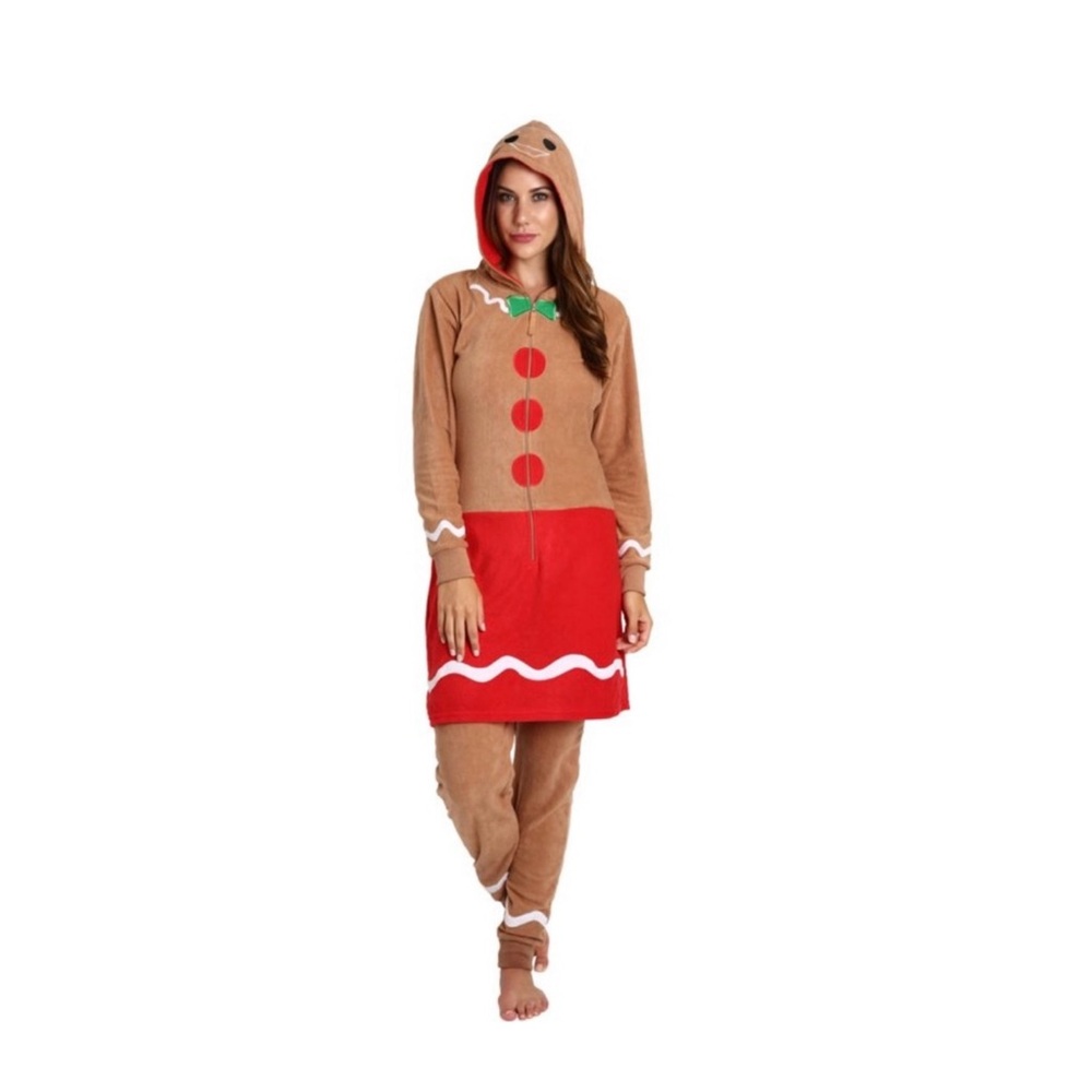 Gingerbread Costume Onesie with Hood